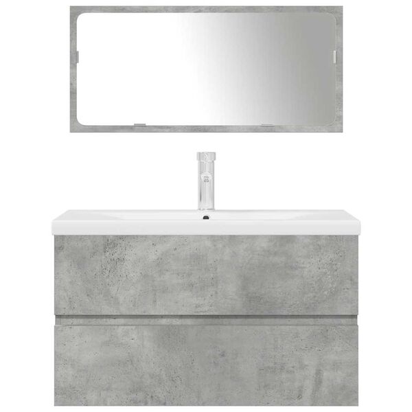 vidaXL m&oslash;bels&aelig;t til badev&aelig;relse 3 dele konstrueret tr&aelig; betongr&aring;