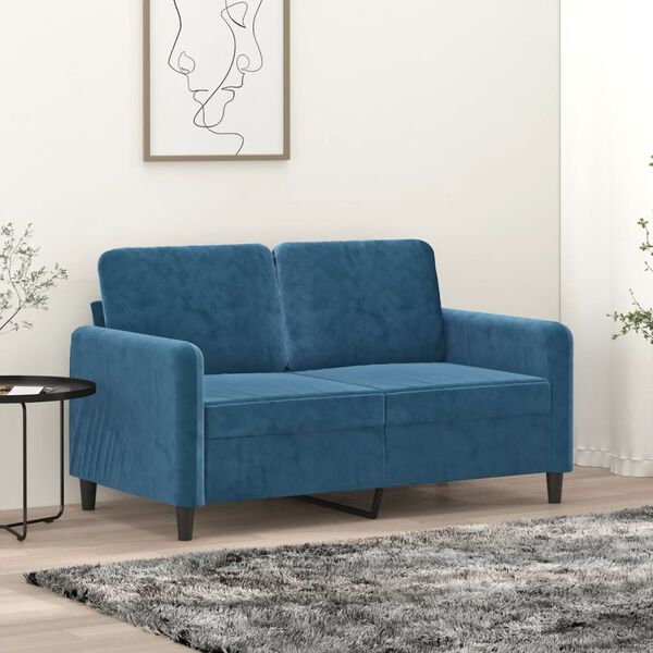 vidaXL 2-personers sofa 120 cm fl&oslash;jl bl&aring;