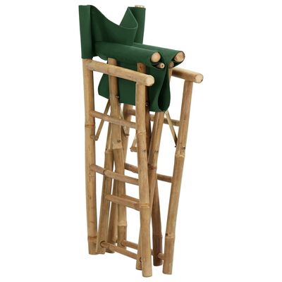 vidaXL foldbare instruktørstole 2 stk. bambus og stof grøn