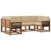 vidaXL Udend&oslash;rs sofagruppe 6 pcs Naturlig og Beige Massivt Akacietr&aelig;