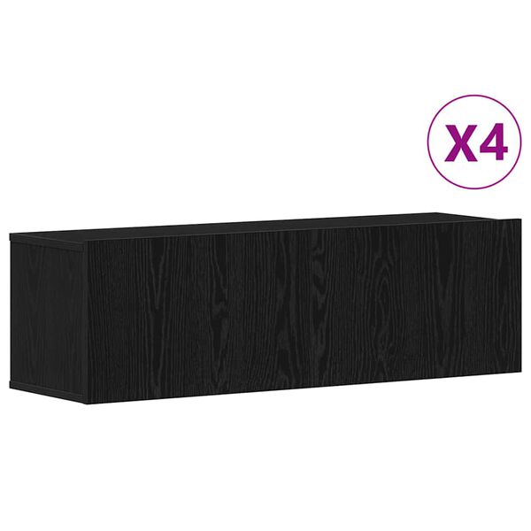 vidaXL TV-m&oslash;bels&aelig;t 4 pcs Sort eg 100 x 30 x 30 cm Konstrueret tr&aelig;