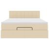 vidaXL ottoman seng med madras 140x200 cm stof cremefarvet