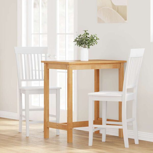 vidaXL barstole 2 stk. massivt gummitræ hvid