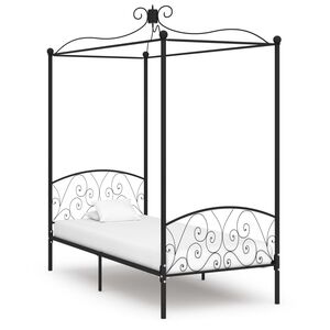 vidaXL sengestel til himmelseng 100 x 200 cm metal sort