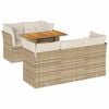 vidaXL sofas&aelig;t til haven 6 dele med hynder polyrattan beige
