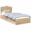 vidaXL Opbevaringsseng Justerbar Sonoma eg 90 x 190 cm Konstrueret tr&aelig;