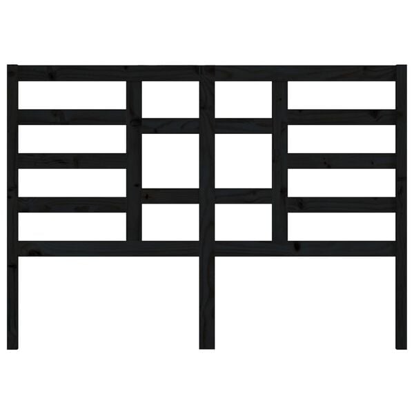 vidaXL sengegærde 156x4x104 cm massivt fyrretræ sort