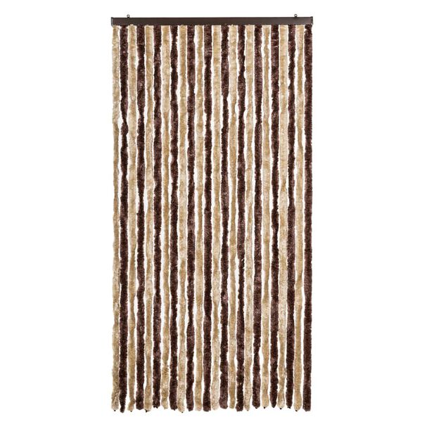 vidaXL flueforh&aelig;ng 100x230 cm chenille beige og lysebrun