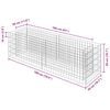 vidaXL gabion-h&oslash;jbed 180x50x50 cm galvaniseret st&aring;l