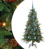 vidaXL Kunstigt Hinged Juletr&aelig; med 150 LED'er Gr&oslash;n 150 cm PE og PVC
