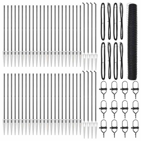 vidaXL Hegnsp&aelig;l Gr&aring; 100 x 1,4 m (50 mm net) St&aring;l og PVC