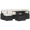 vidaXL Havesofa S&aelig;t 7 stk. Sort polyrattan