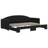 vidaXL daybed med udtr&aelig;k 80x200 cm velour sort
