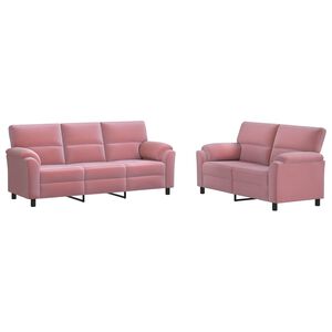 vidaXL Sofa S&aelig;t 2 pcs Lyser&oslash;d Fl&oslash;jl