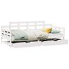 vidaXL daybed med skuffer 90x190 cm massivt fyrretr&aelig; hvid