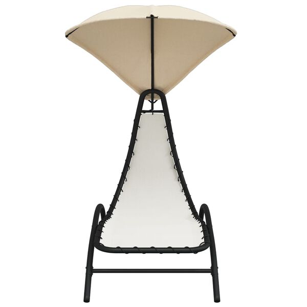 vidaXL liggestol med baldakin 167x80x195 cm stof og stål cremefarvet