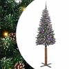 vidaXL Slankt Juletr&aelig; Gr&oslash;n 180 cm PVC og Massiv Fyrretr&aelig;