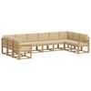 vidaXL Udend&oslash;rs sofagruppe med pude 10 pcs Hvid og Beige