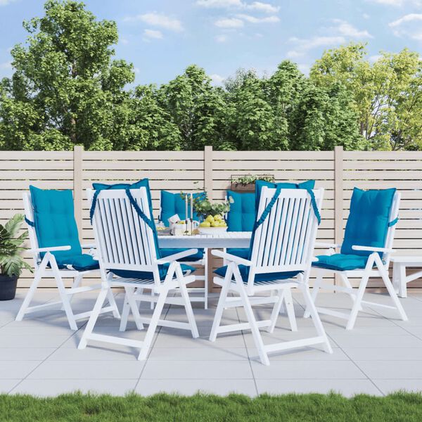 vidaXL stolehynder med h&oslash;j ryg 6 stk. oxfordstof lysebl&aring;