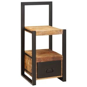 vidaXL Stumtjener med skuffe Brun 40 x 40 x 90 cm Massivt mangotr&aelig;