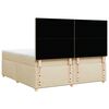 vidaXL kontinentalseng med madras 200x200 cm stof cremefarvet
