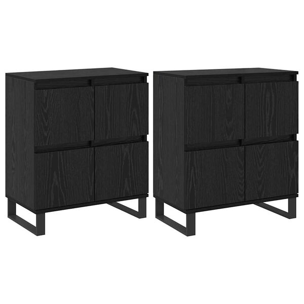 vidaXL Sideboard 2 pcs Sort eg 60 x 35 x 70 cm