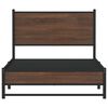 vidaXL sengeramme 107x203 cm uden madras metal brun egetræsfarve
