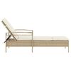 vidaXL liggestol med hynde 63x200x81 cm polyrattan beige