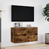 vidaXL v&aelig;gh&aelig;ngte tv-borde 2 stk. med LED-lys 41x31x45 cm r&oslash;get eg