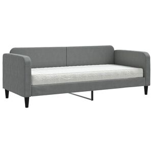 vidaXL daybed med madras 80x200 cm stof m&oslash;rkegr&aring;