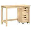vidaXL Skrivebord og rullevogns&aelig;t MOSS 2 stk. Brun