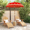 vidaXL Balinesisk Parasol Rød 185 x 185 x 260 cm