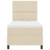 vidaXL Box spring seng med madras med LED Creme 100 x 200 cm Stof