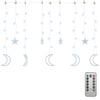 vidaXL fairy lights-lysk&aelig;der stjerne og m&aring;ne 138 LED'er kold hvid