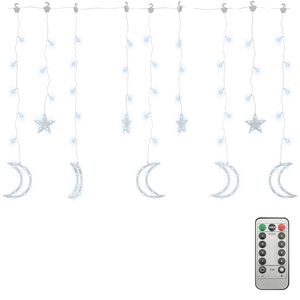 vidaXL fairy lights-lysk&aelig;der stjerne og m&aring;ne 138 LED'er kold hvid