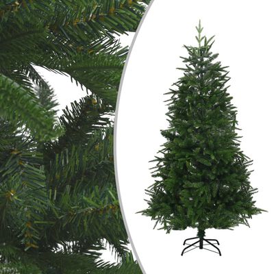 vidaXL kunstigt juletræ med LED-lys og kuglesæt 240 cm PVC og PE grøn