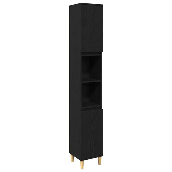 vidaXL Badeværelsesmøbel sæt med opbevaring 3 pcs Sort 60 x 30 x 60 cm