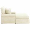 vidaXL Chaise lounge med volant Creme 91 x 157 x 91 cm Ribbet stof