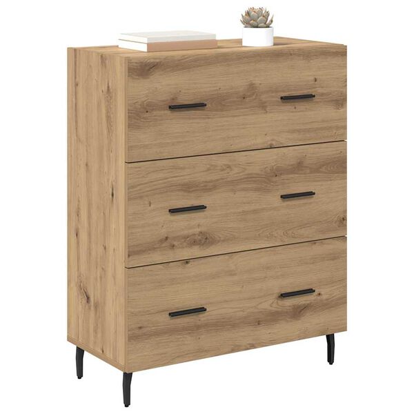 vidaXL Sideboard med skuffe Artisan Egetr&aelig; 69,5 x 34 x 90 cm