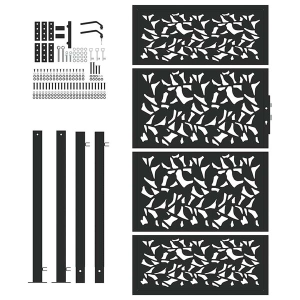 vidaXL havel&aring;ge sort 100x175 cm st&aring;lbladdesign