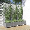vidaXL plantekasse med espalier 120x40x121,5 cm PP lysegr&aring;