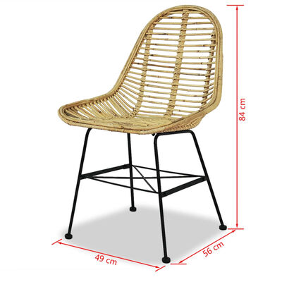 vidaXL spisebordsstole 2 stk. naturligt rattan