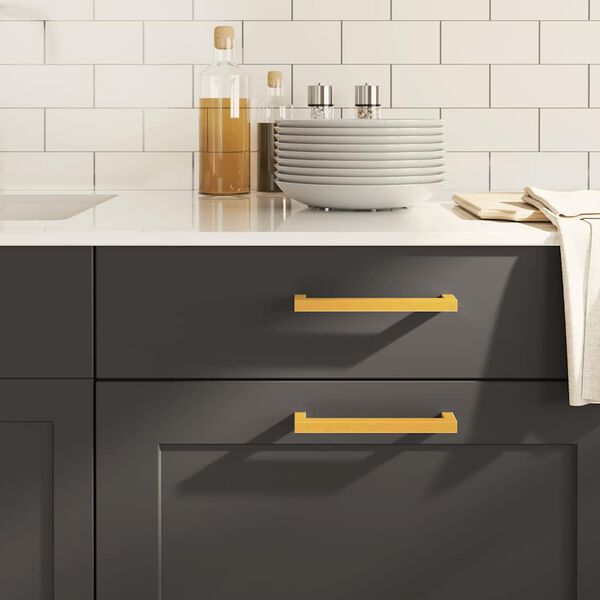 vidaXL skabshåndtag 10 stk. 160 mm rustfrit stål guldfarvet