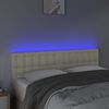 vidaXL sengegavl med LED-lys 144x5x78/88 cm kunstl&aelig;der cremefarvet