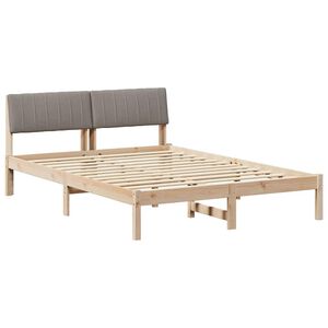 vidaXL Sengestel Brun og taupe 135 x 190 cm Massivt fyrretr&aelig;