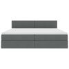 vidaXL Seng med opbevaring og madras med madras M&oslash;rkegr&aring; 200 x 200 cm