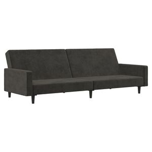 vidaXL 2-personers sovesofa fl&oslash;jl m&oslash;rkegr&aring;