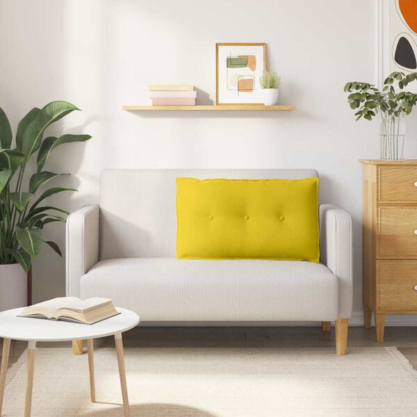 vidaXL Rygpude Gul 80 x 50 cm Velourstof