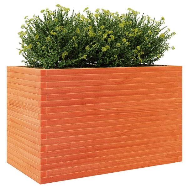 vidaXL plantekasse 110x60x68,5 cm massivt fyrretr&aelig; gyldenbrun