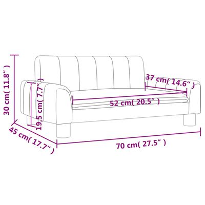 vidaXL sofa til børn 70x45x30 cm stof mørkegrå